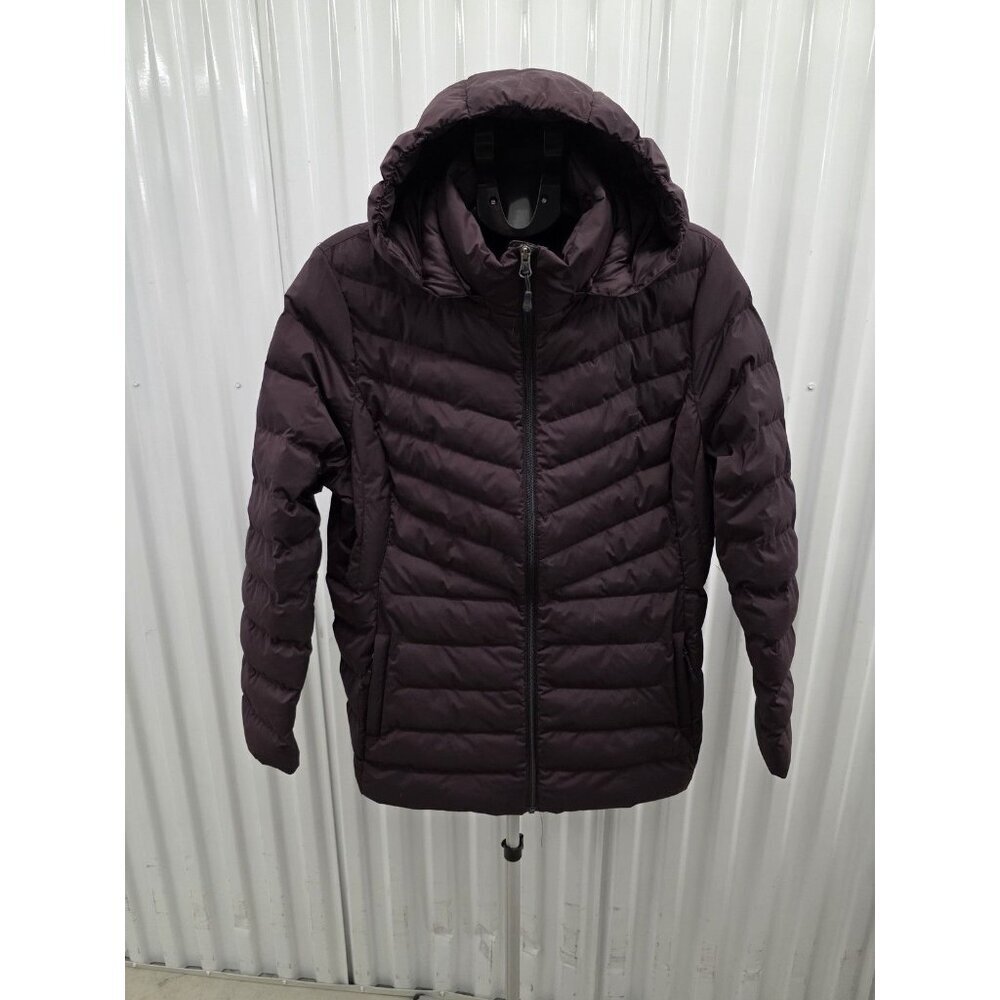 32 Degrees Heat XL Women's Dark Plum Hooded Lightweight Puffer Jacket